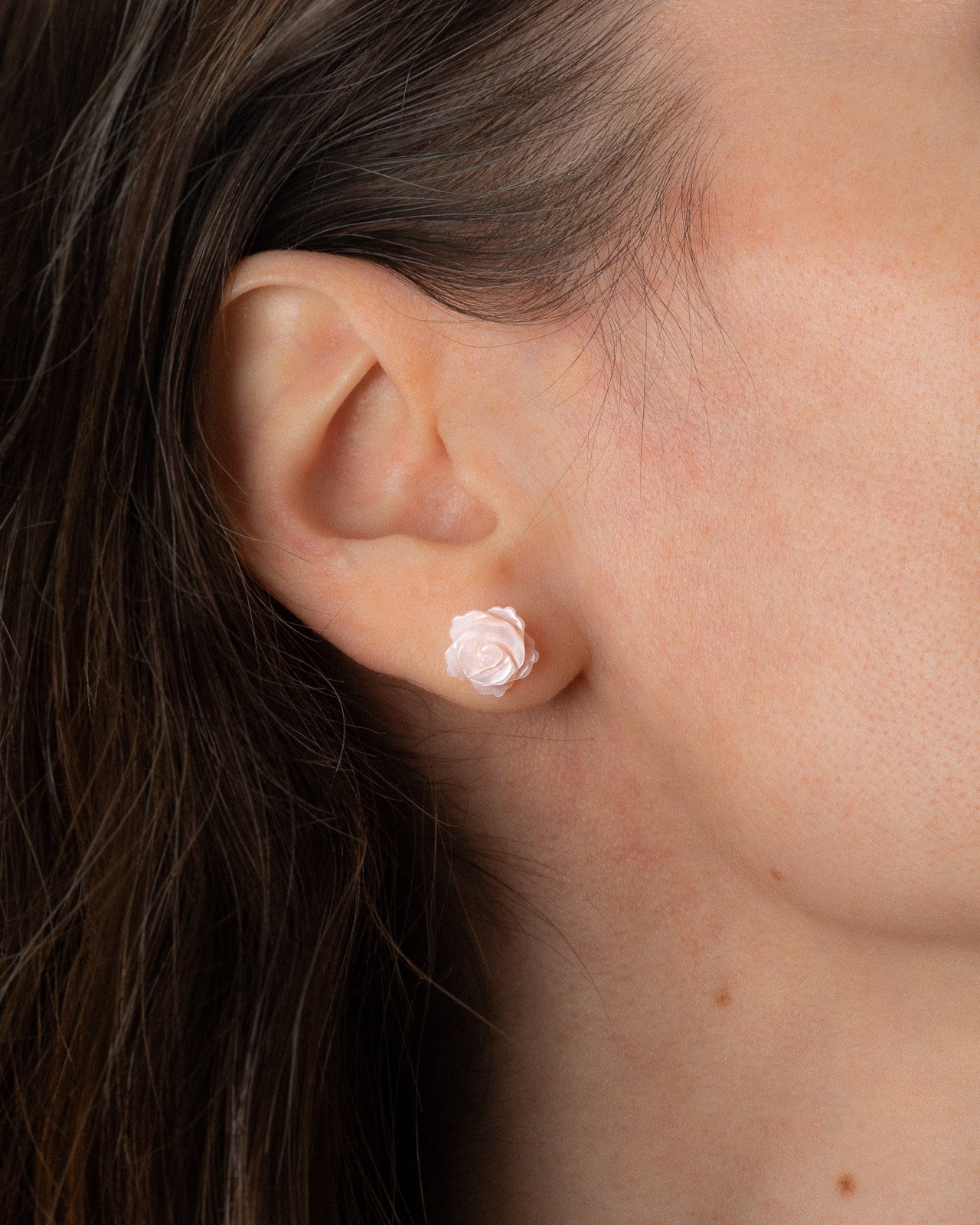 BOUCLES D'OREILLES ROSES NACRÉES